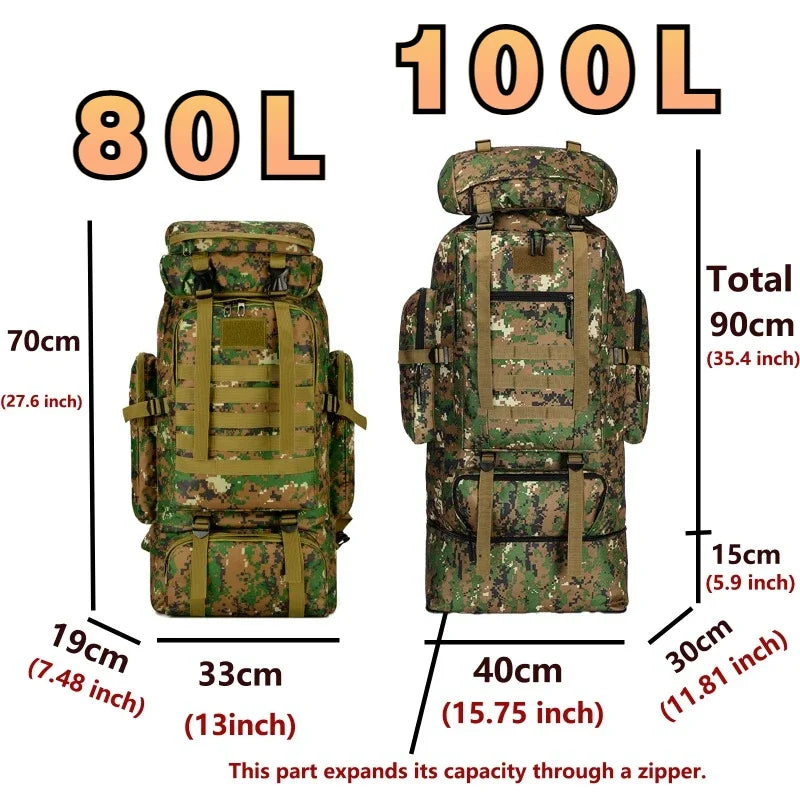 Mountaineering Backpack Softback Large Unisex Tactical Bag