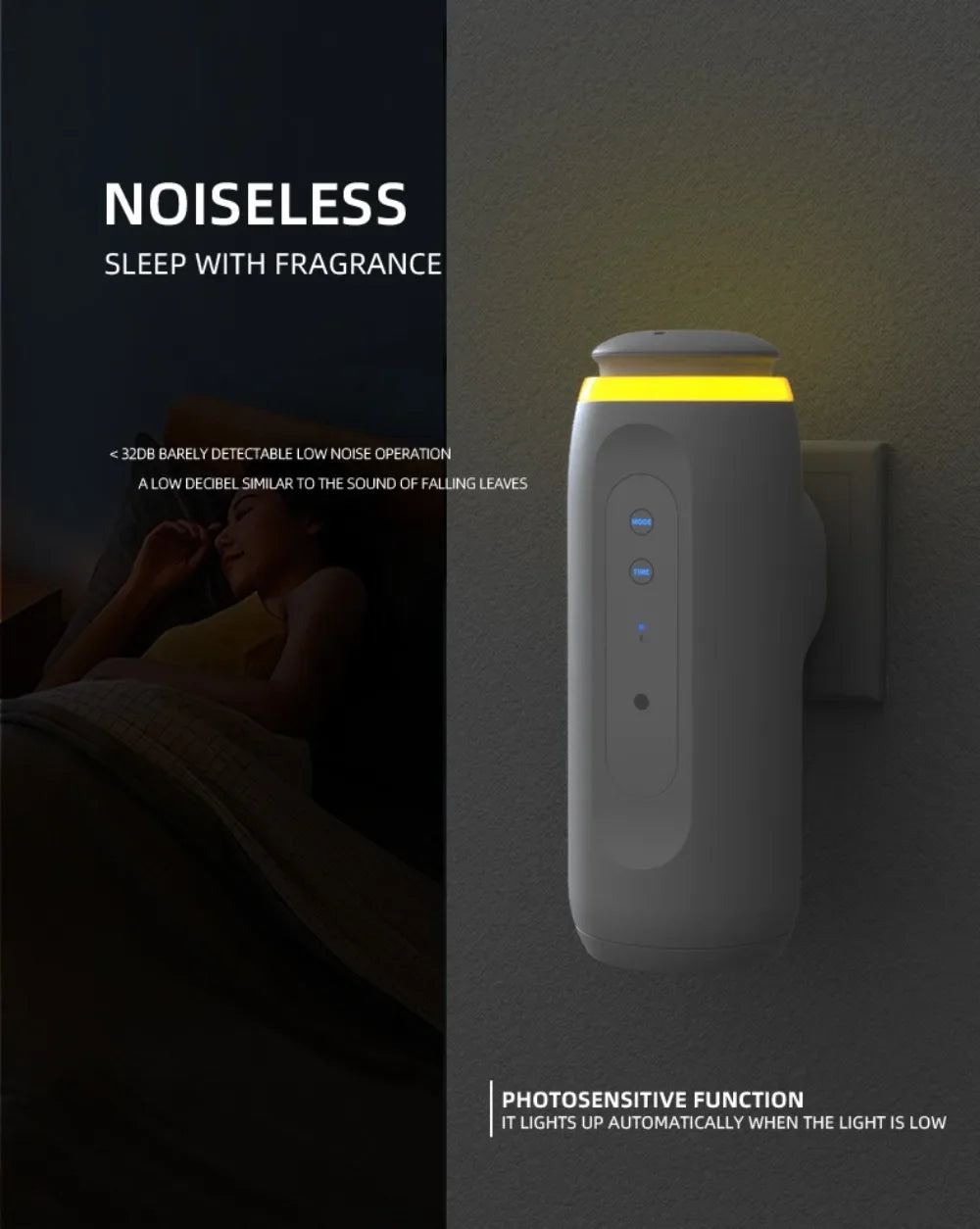 Aroma Diffuser 300m3 Wall Plug With Adjustable Spray Timer