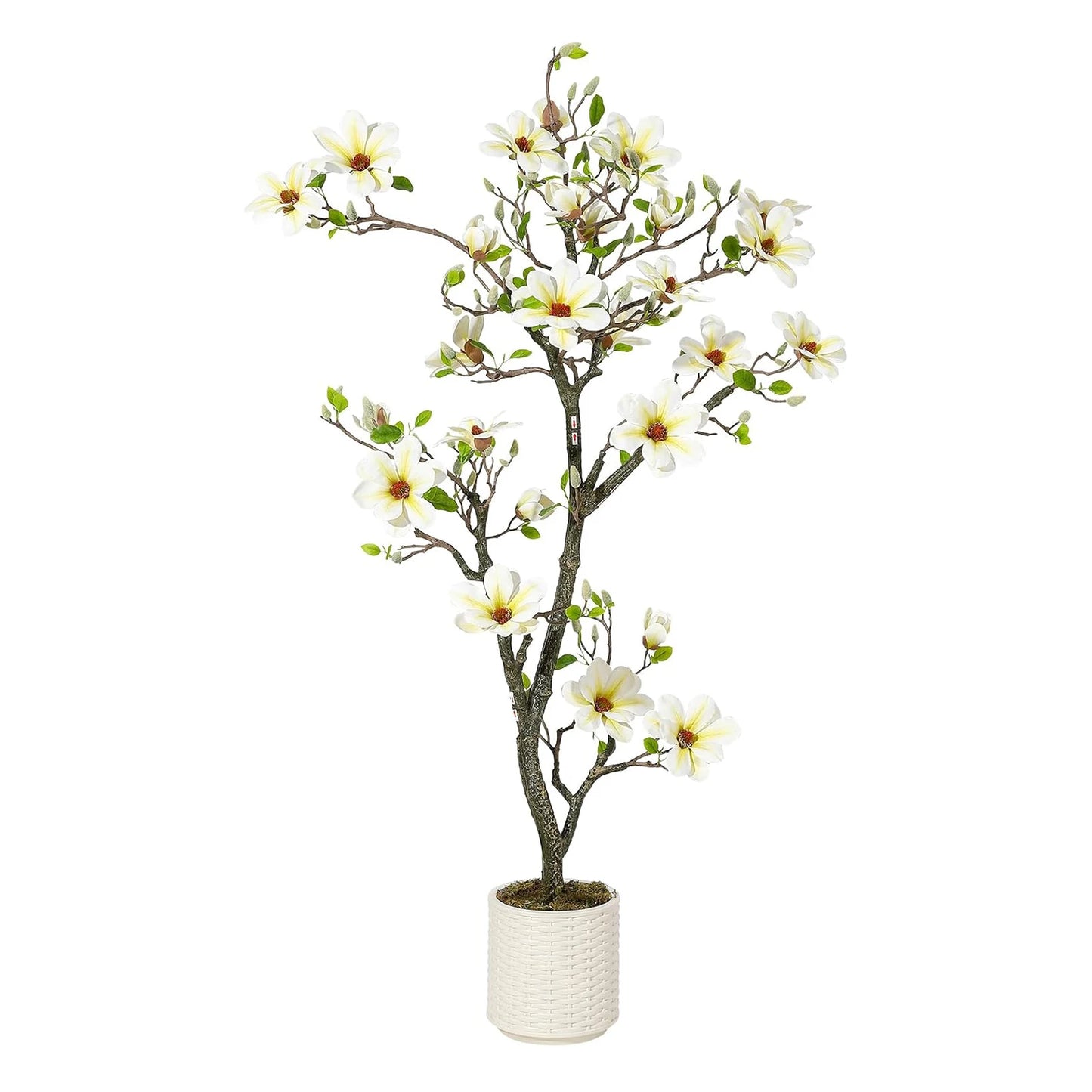 Artificial Magnolia Plant With LED Lights Faux Flower Tree Decor