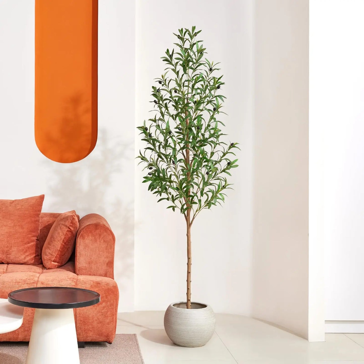 Durable Artificial Olive Tree Indoor With Real Wood Trunk
