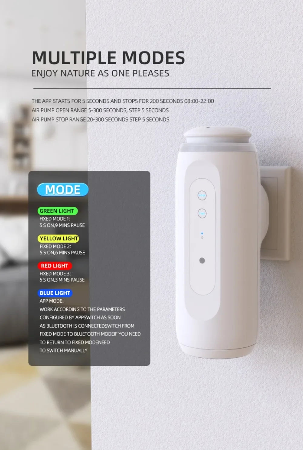 Aroma Diffuser 300m3 Wall Plug With Adjustable Spray Timer