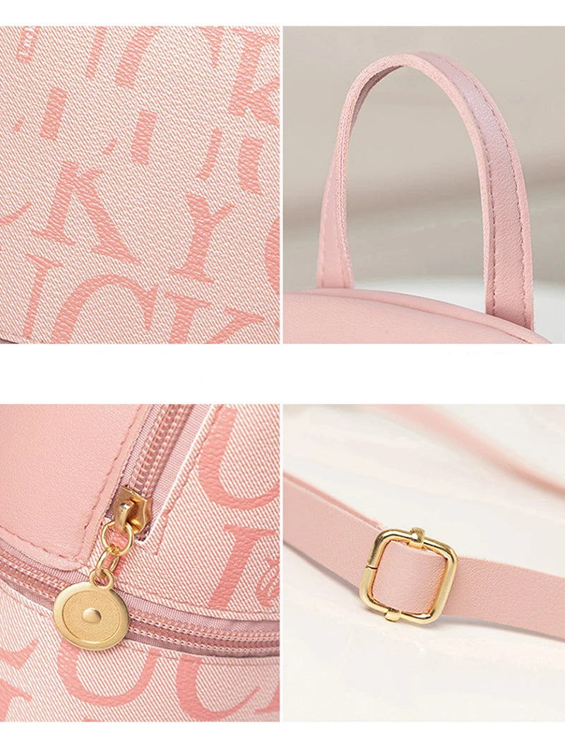 PU Leather Mini Backpack Retro Crossbody Bag For Unisex Casual