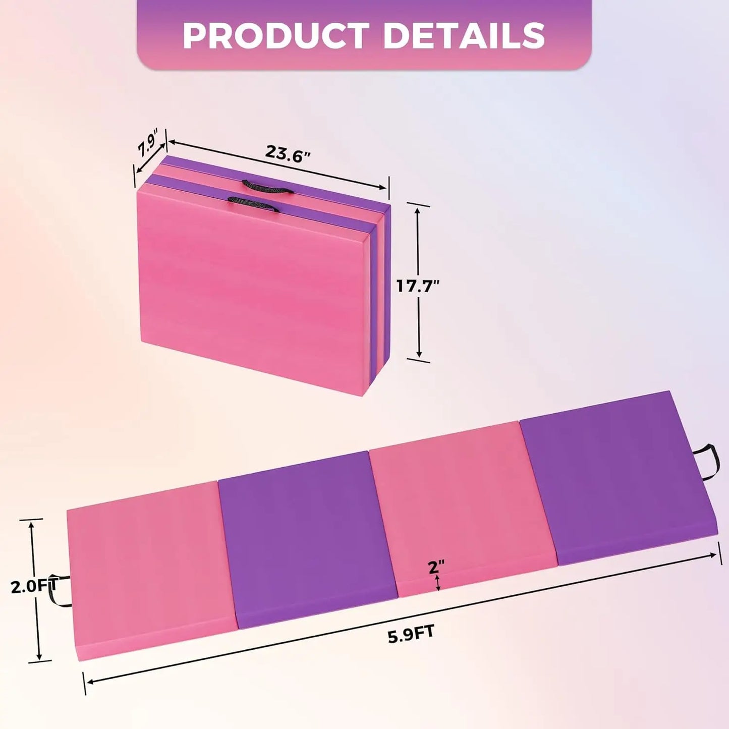 Folding Gym Mat With Extra Firm High Density EPE Foam For Tumbling