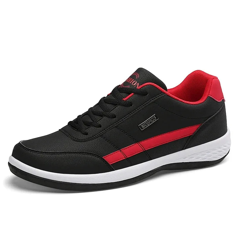 Men PU Leather Sneakers Trend Casual Breathable Shoes