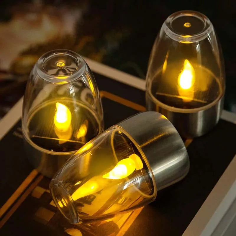Solar Candle Lights Deck 6 Pack LED Outdoor Night Lighting