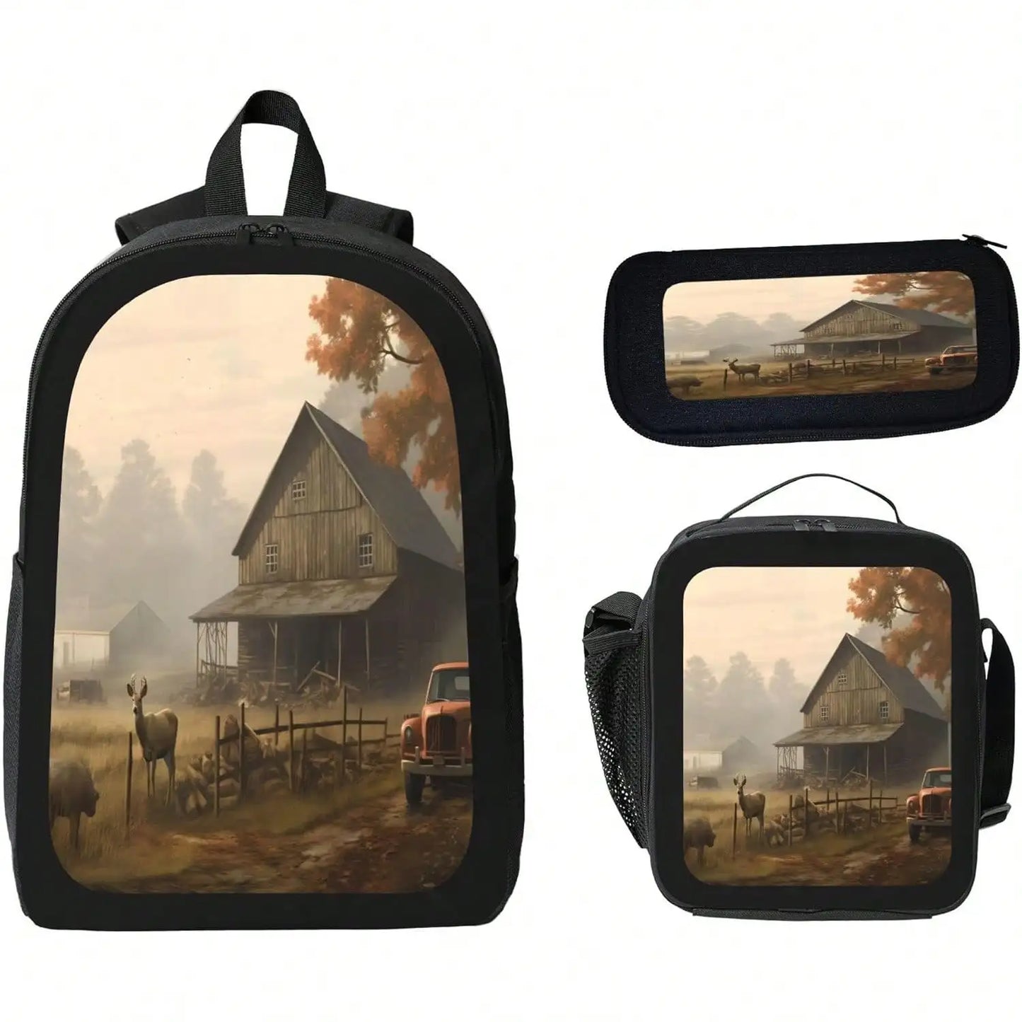 Unisex Vintage Modern Radio Backpack With Lunch Bag