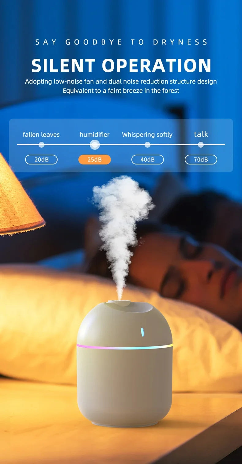 Air Humidifier With LED Night Light And Aroma Diffuser