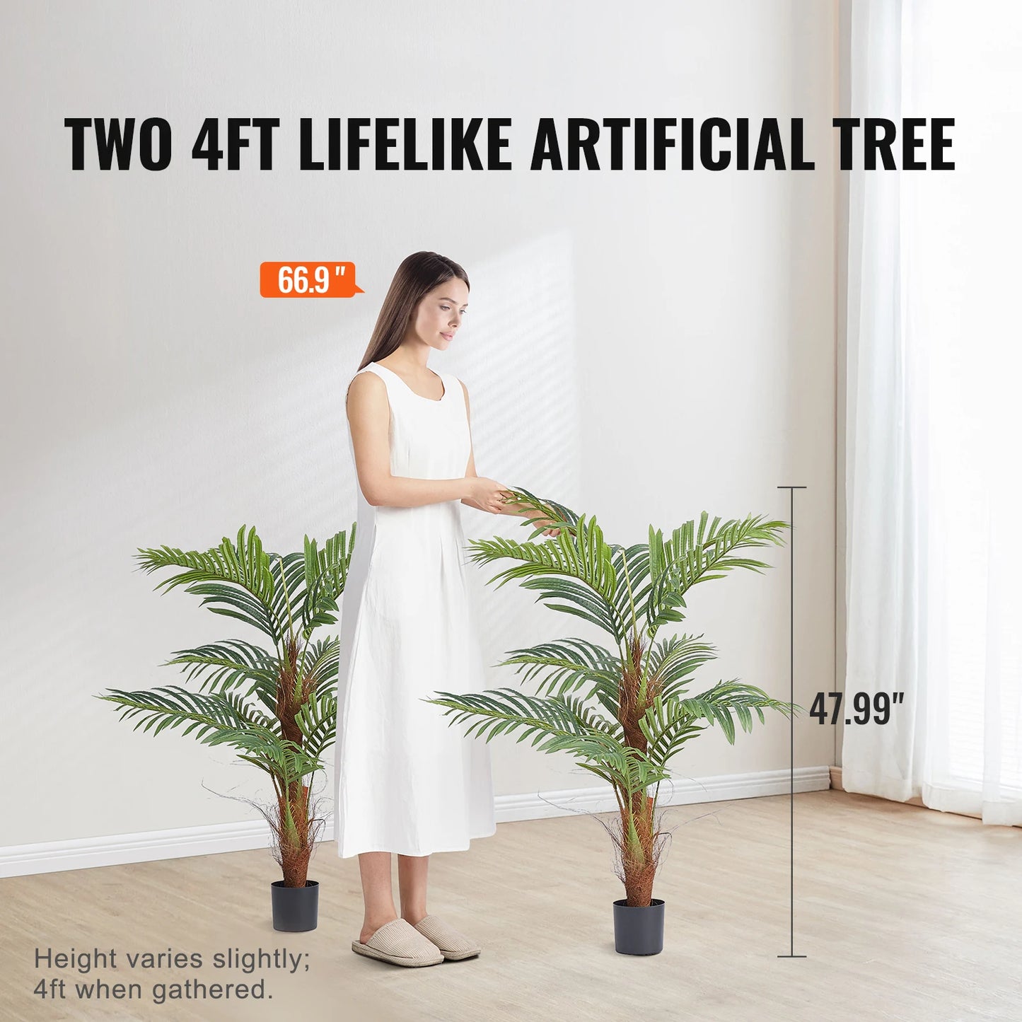 SucceBuy Artificial Palm Tree Faux Plant For Outdoor Display