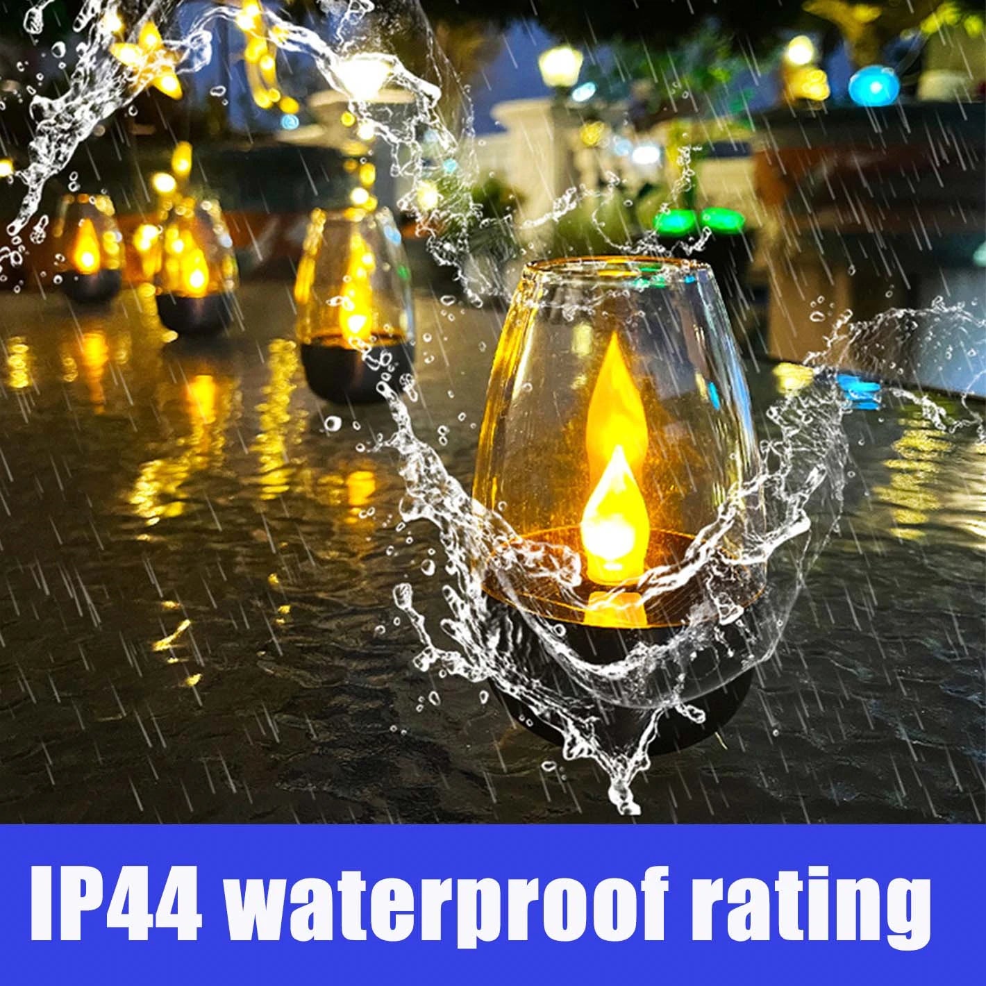 Solar Candle Lights Deck 6 Pack LED Outdoor Night Lighting