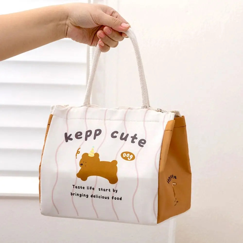 Cute Thermal Lunch Bag For Women And Kids Oxford Cloth