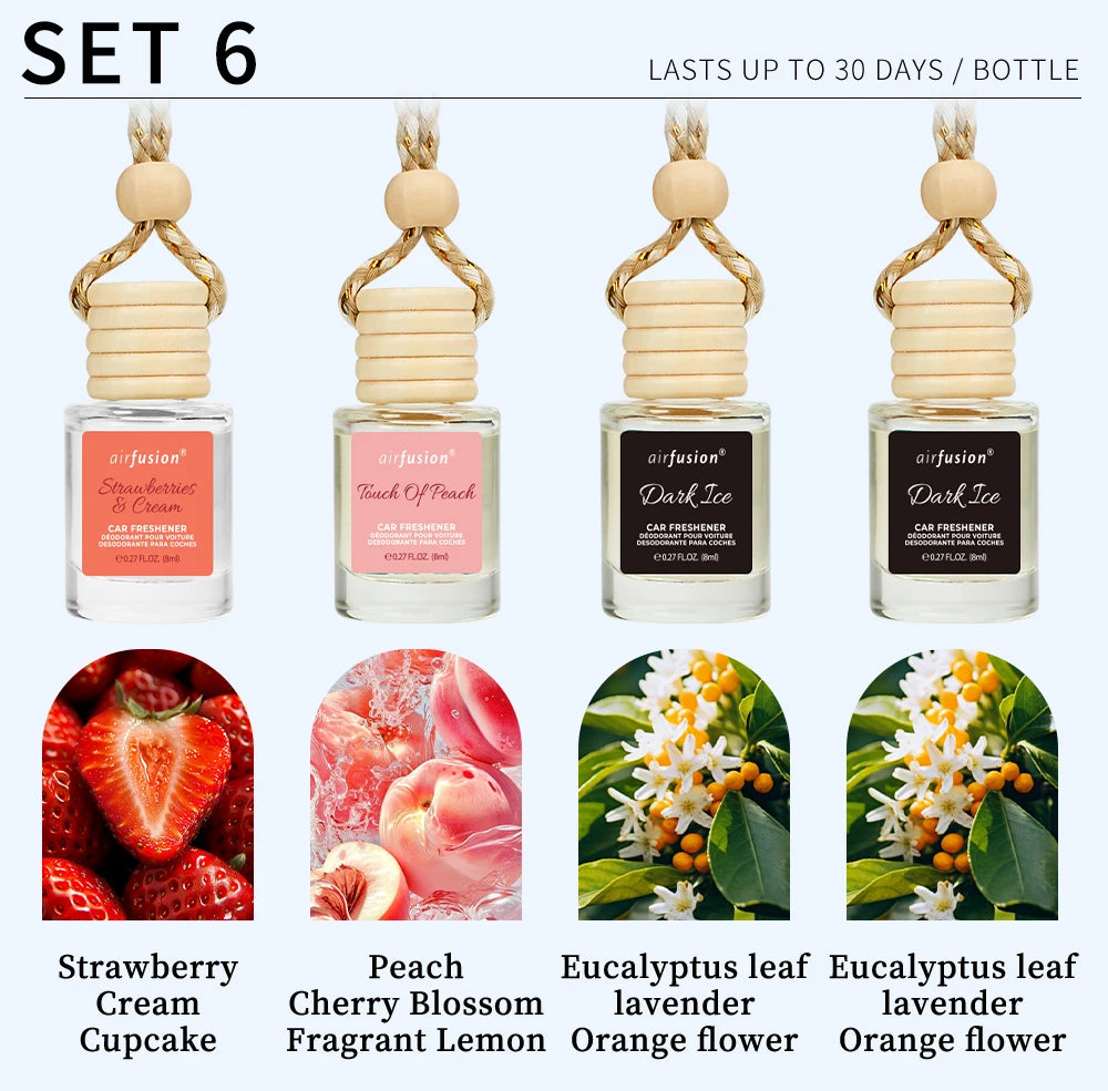 4 Pack Hanging Car Air Freshener Diffuser Premium Scent