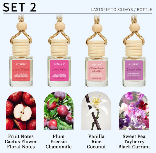 4 Pack Hanging Car Air Freshener Diffuser Premium Scent