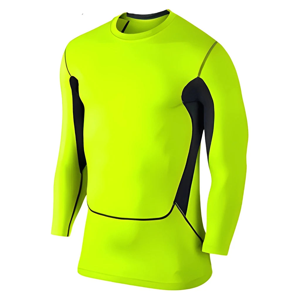 Men's Thermal Compression Long Sleeve Athletic Running Tights Shirt