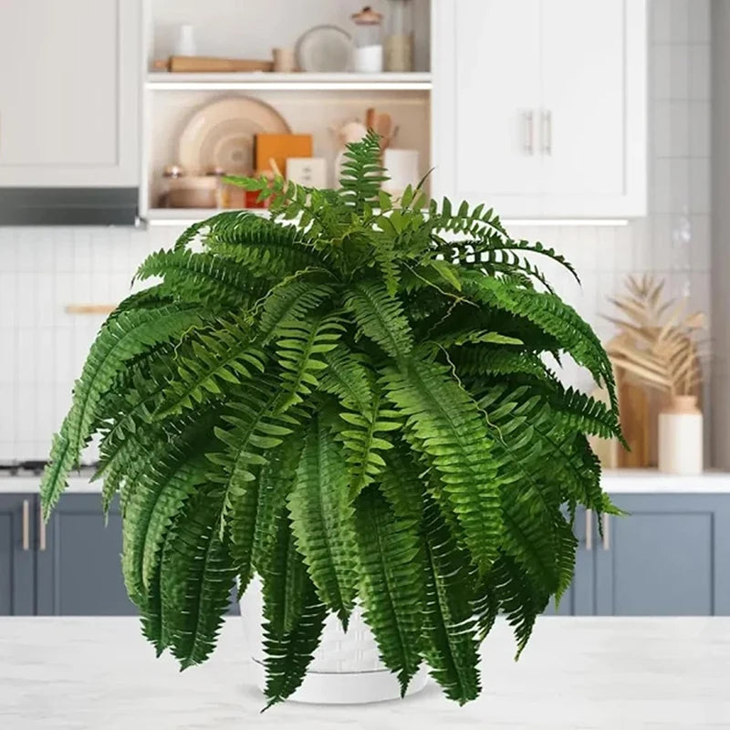Lifelike Boston Fern Artificial Plant Plastic Outdoor Display