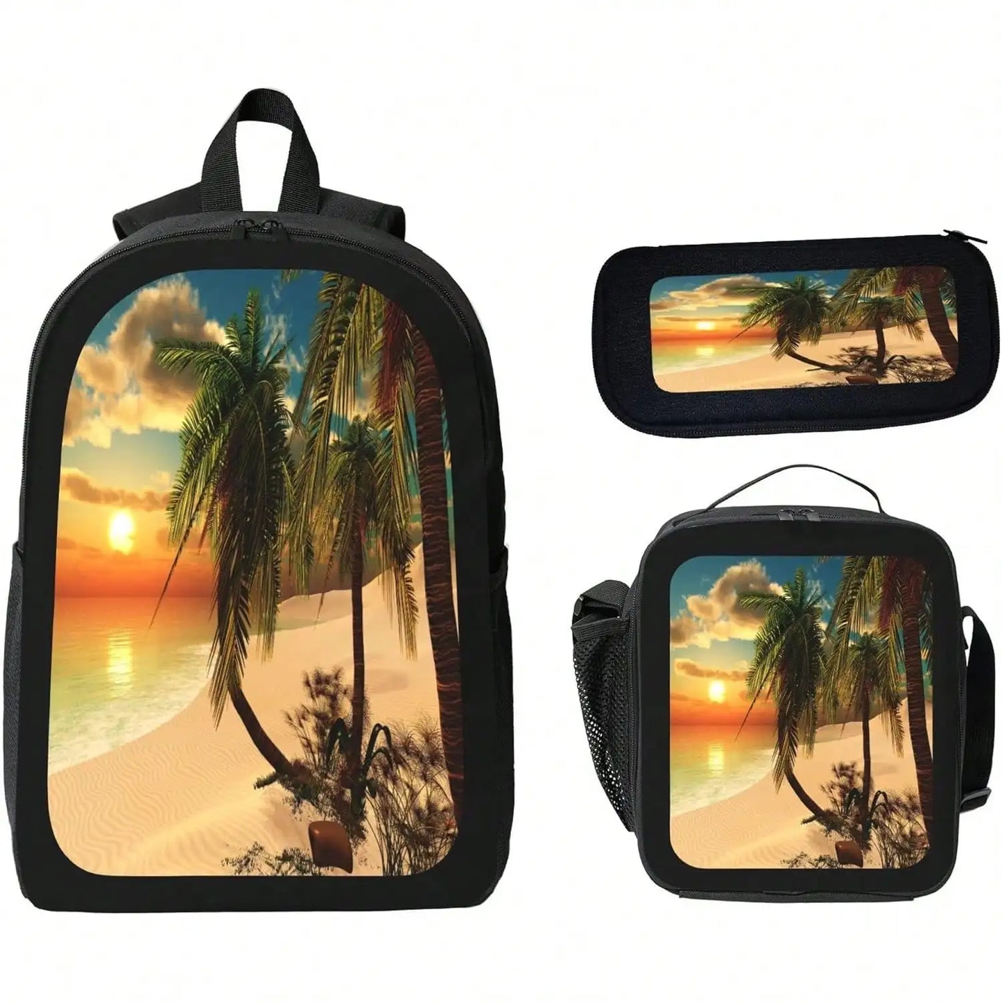 Unisex Vintage Modern Radio Backpack With Lunch Bag