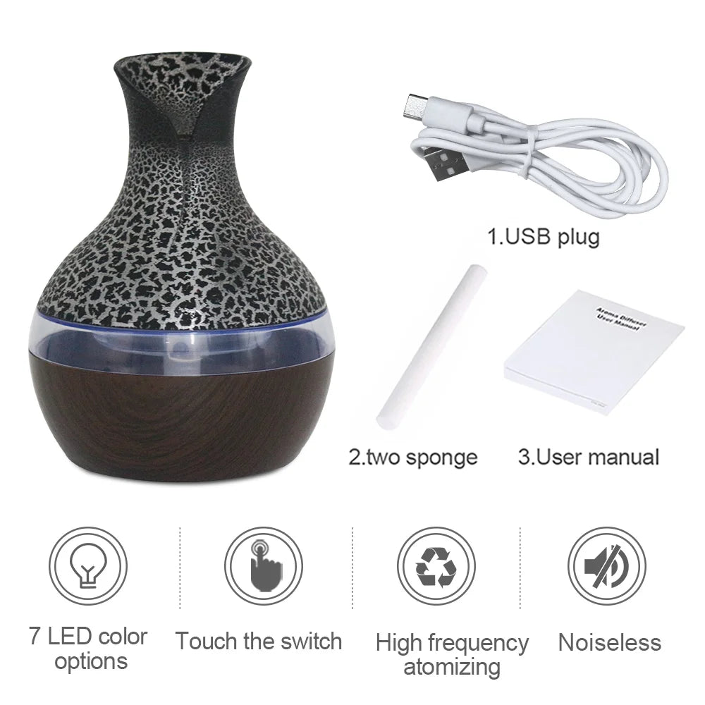 USB Ultrasonic Humidifier Essential Oil Diffuser With LED For Tabletop
