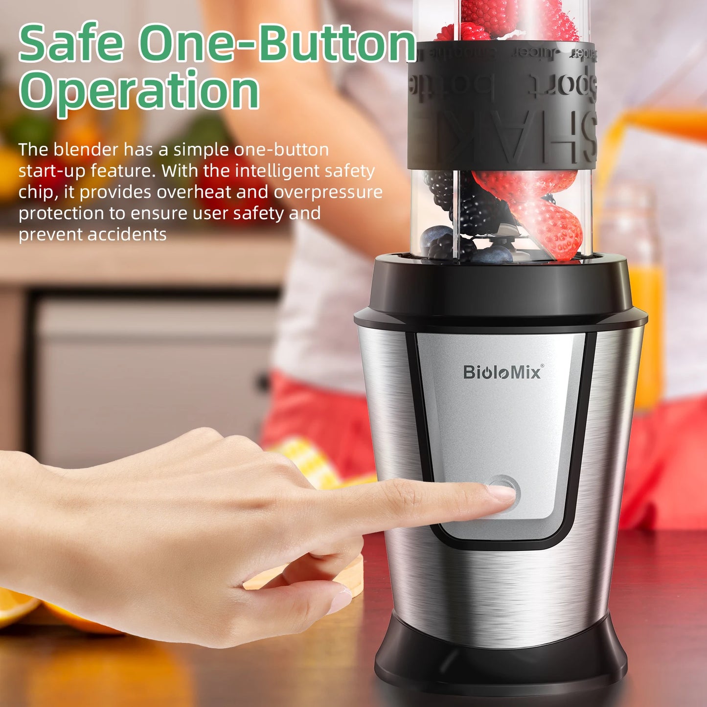 BioloMix 700W 3 in 1 Portable Food Processor Juicer Blender