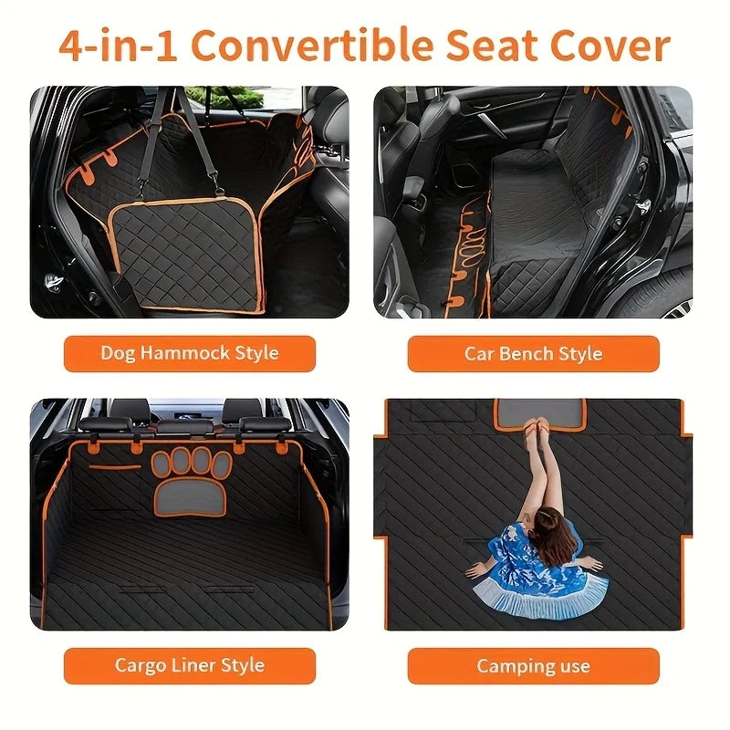 Waterproof Dog Seat Cover With Durable Side Flaps For Cars