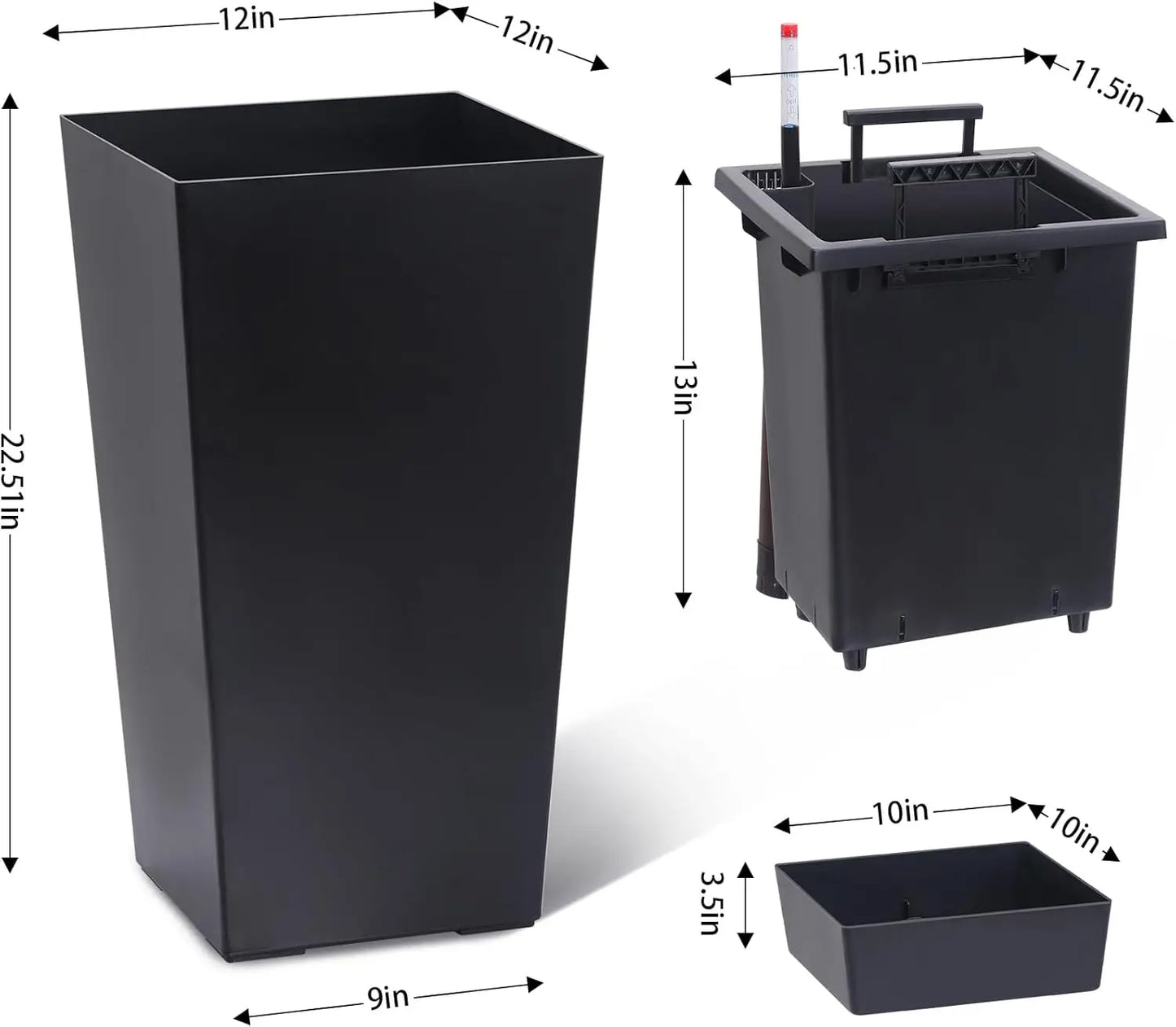 Two Pack Indoor Outdoor Planter With Shelf Insert Set