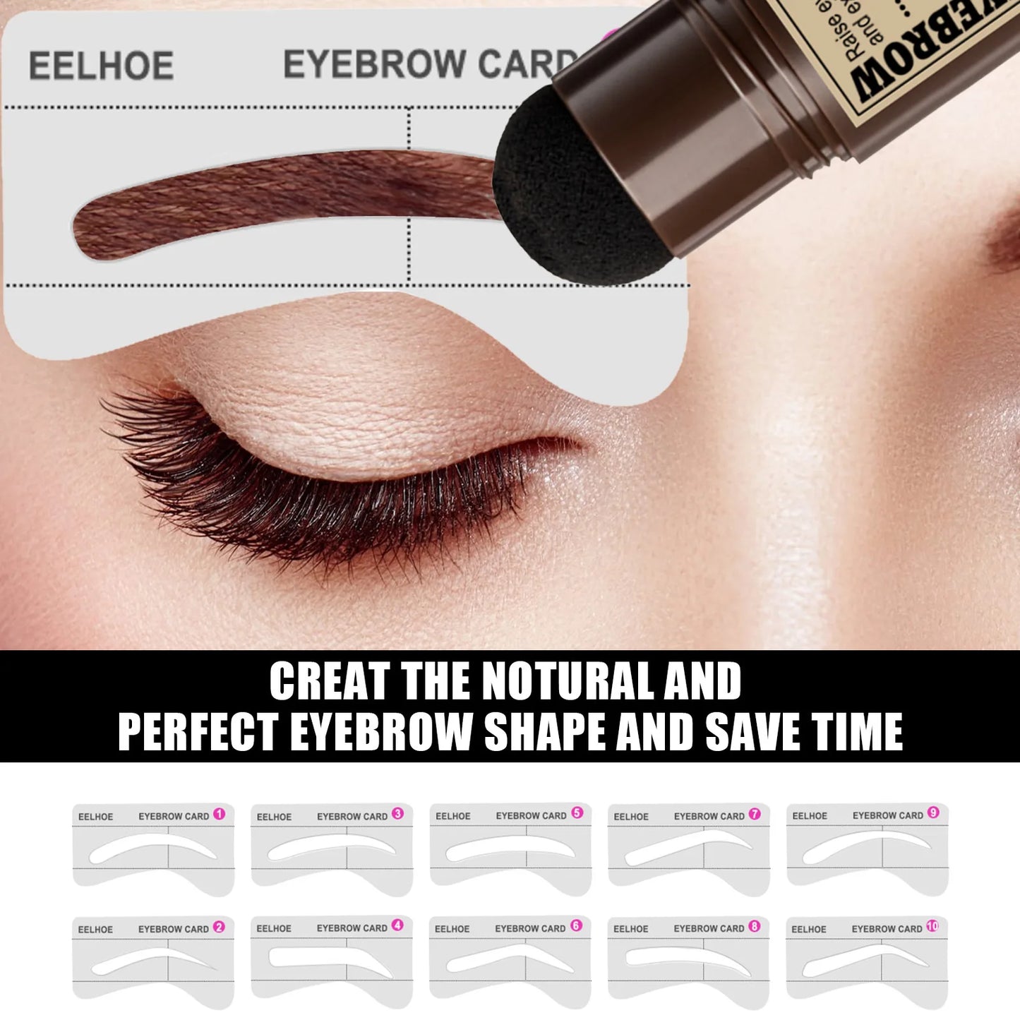 Ouhoe Eyebrow Stamp Kit Powder Waterproof Long Lasting