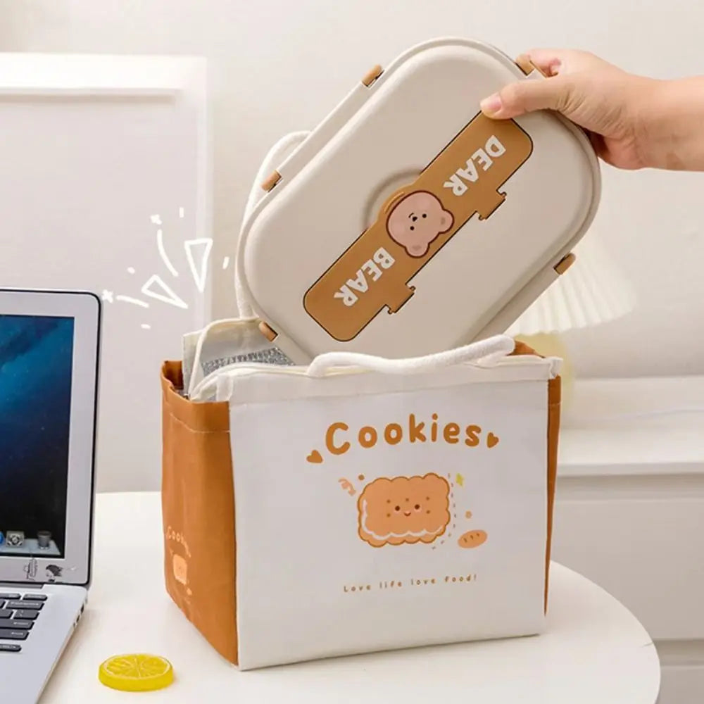 Cute Thermal Lunch Bag For Women And Kids Oxford Cloth