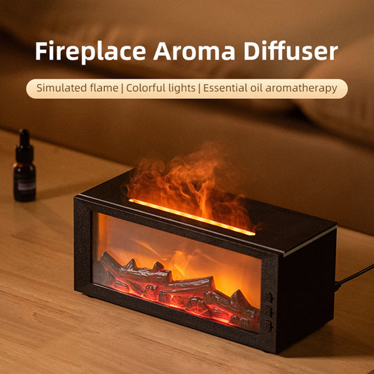 Fireplace Flame Air Diffuser Humidifier Aromatherapy Essential Oil Diffuser