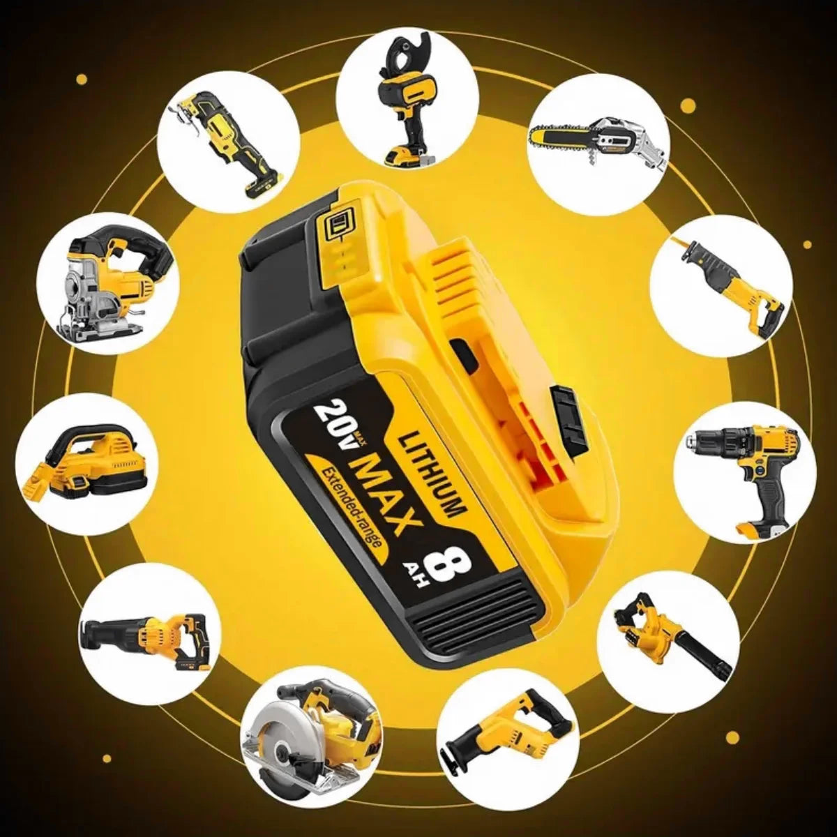 Dewalt 20V 8000mAh Lithium Ion Replacement Battery