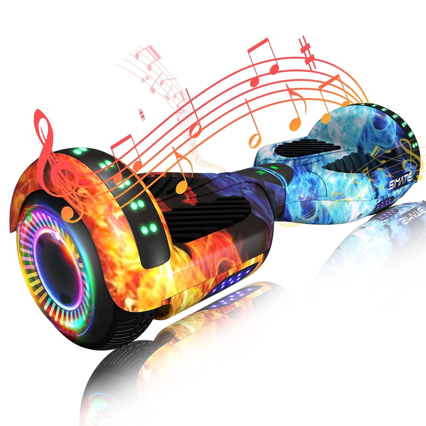 SIMATE All Terrain Hoverboard Bluetooth LED Lights With App Control