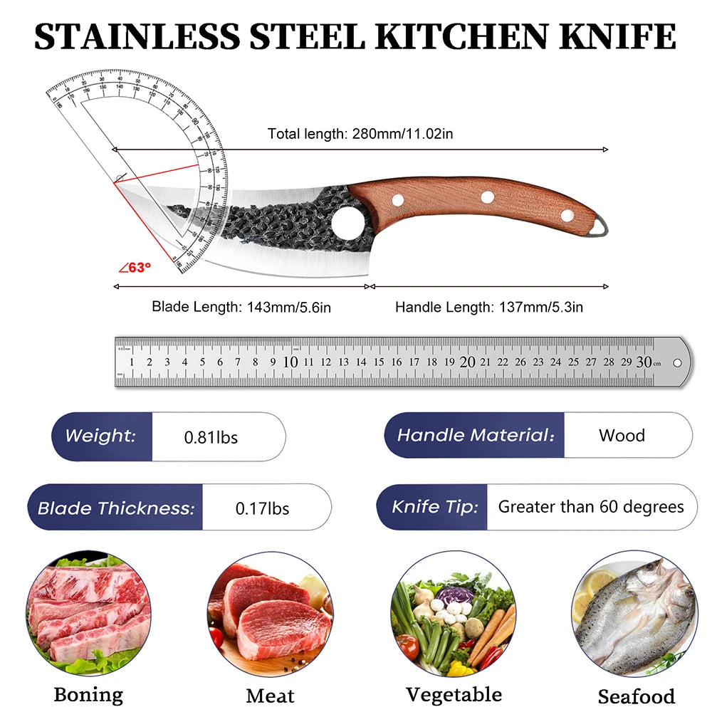 ZENG Boning Knife Stainless Steel Hand Forged for Precision Cutting