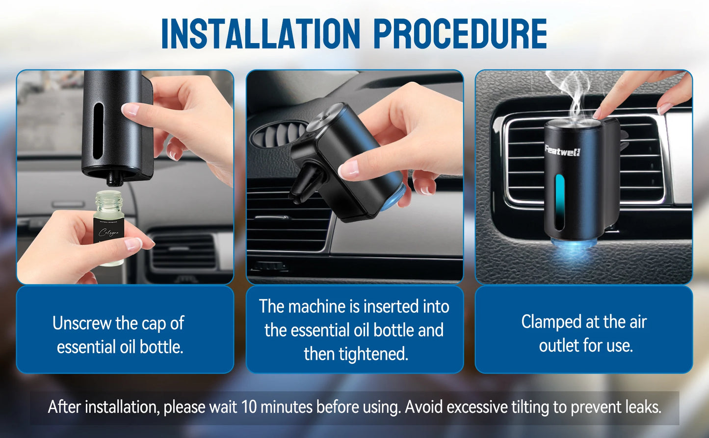 Na M80 Smart Car Air Aromatherapy Diffuser Auto On Off