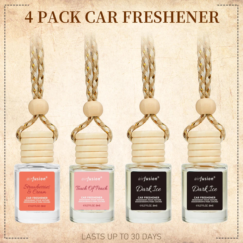 4 Pack Hanging Car Air Freshener Diffuser Premium Scent