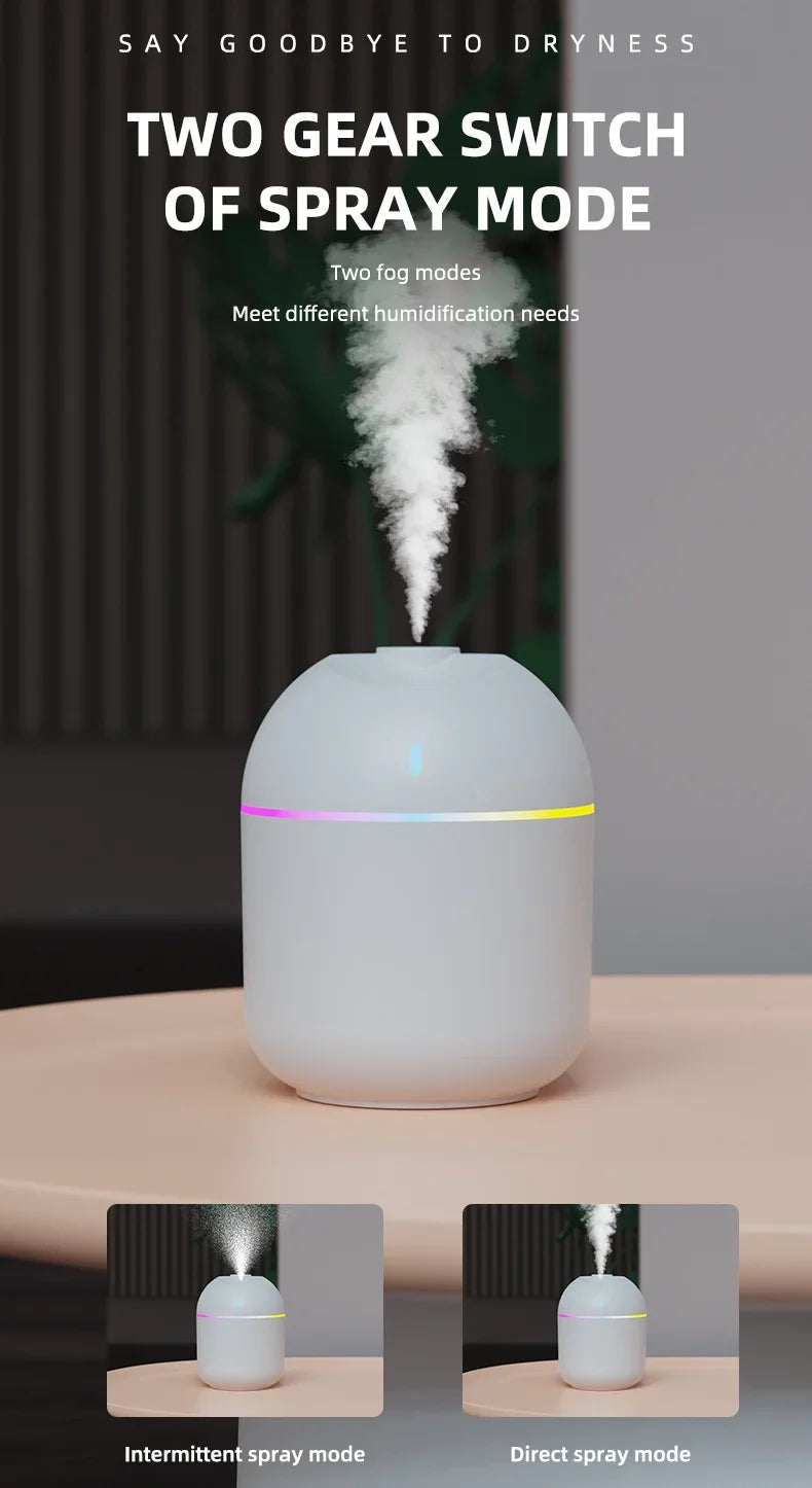 Air Humidifier With LED Night Light And Aroma Diffuser