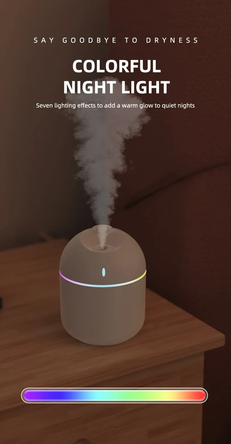 Air Humidifier With LED Night Light And Aroma Diffuser