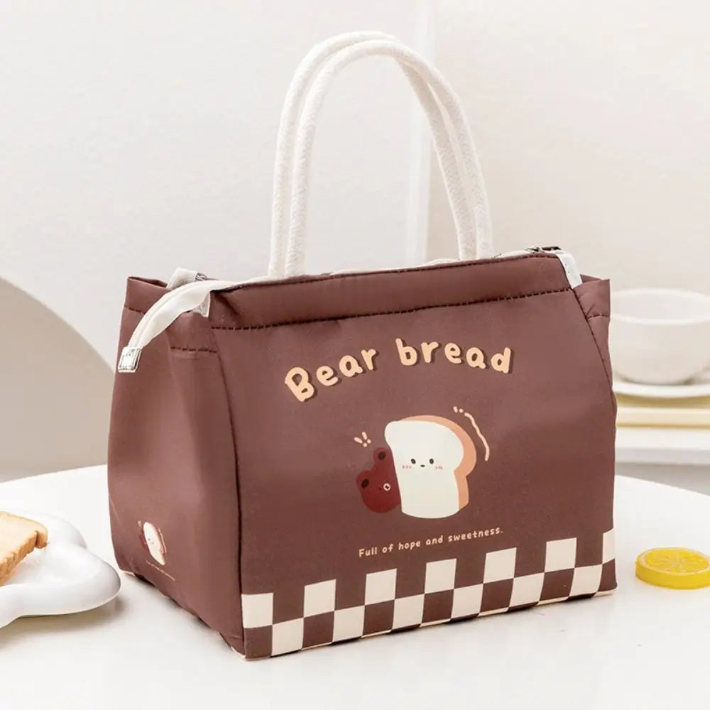 Cute Thermal Lunch Bag For Women And Kids Oxford Cloth