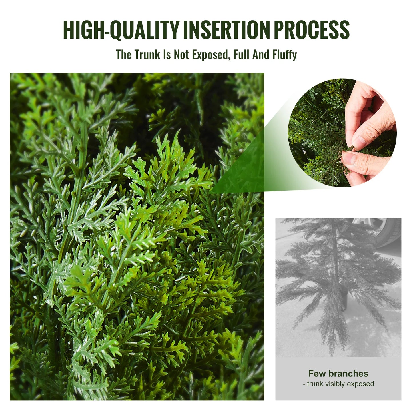 SucceBuy Artificial Cedar Topiary Tree Evergreen Faux Plant