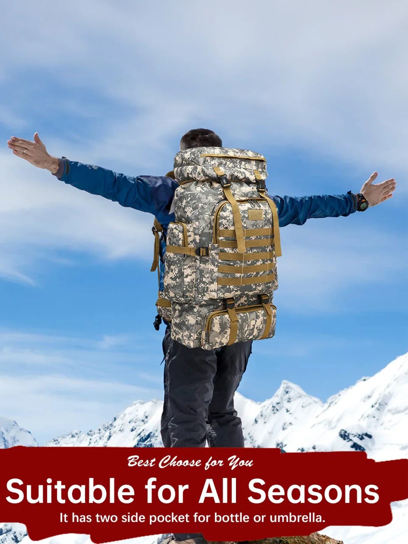 Mountaineering Backpack Softback Large Unisex Tactical Bag