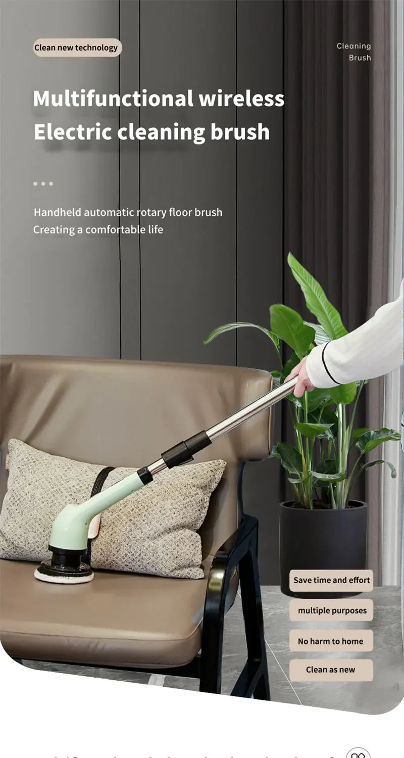 Electric Spin Scrubber 9 In 1 Cordless Cleaning Brush