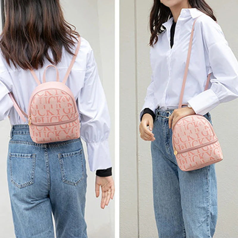 PU Leather Mini Backpack Retro Crossbody Bag For Unisex Casual