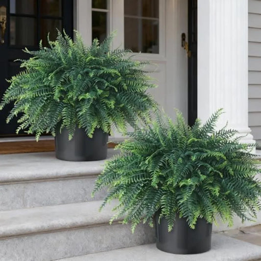 Artificial Ferns Potted Plant Front Door Outdoor Decor