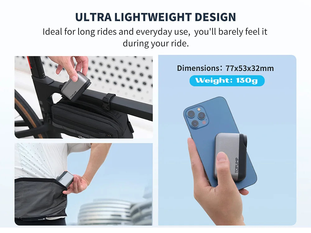 TOPUMP TB2 PRO Electric Mini Portable Bike Pump Cordless Inflator