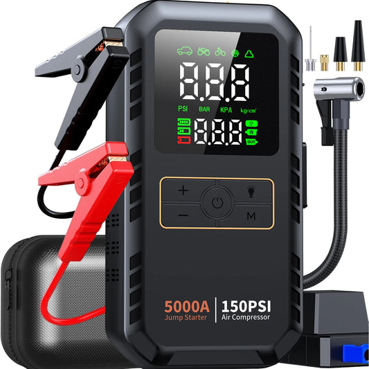 Four In One Car Jump Starter Air Compressor Peak 5000A