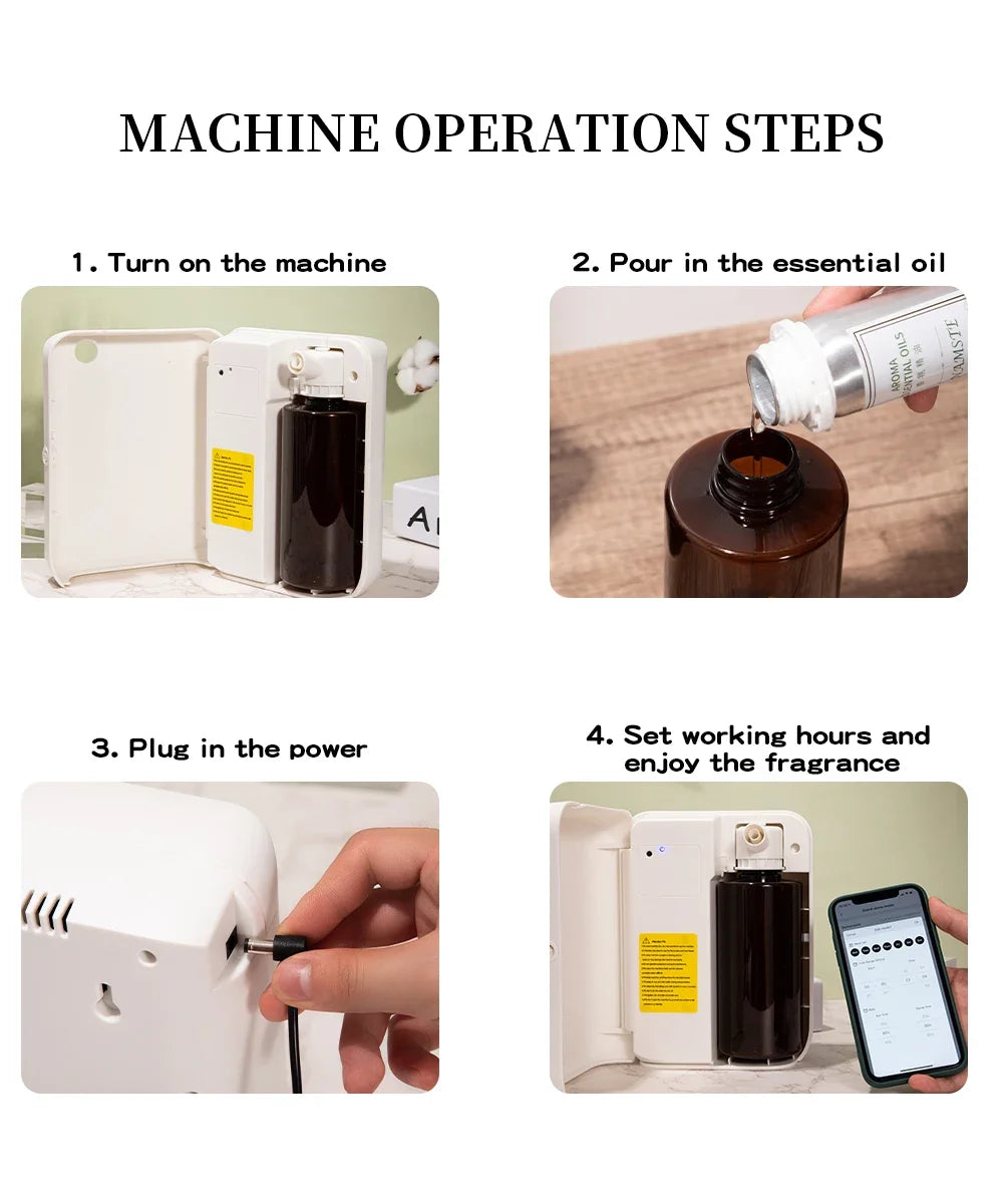 Namste Bluetooth Aroma Diffuser With Essential Oils 1000-1500m3 Coverage