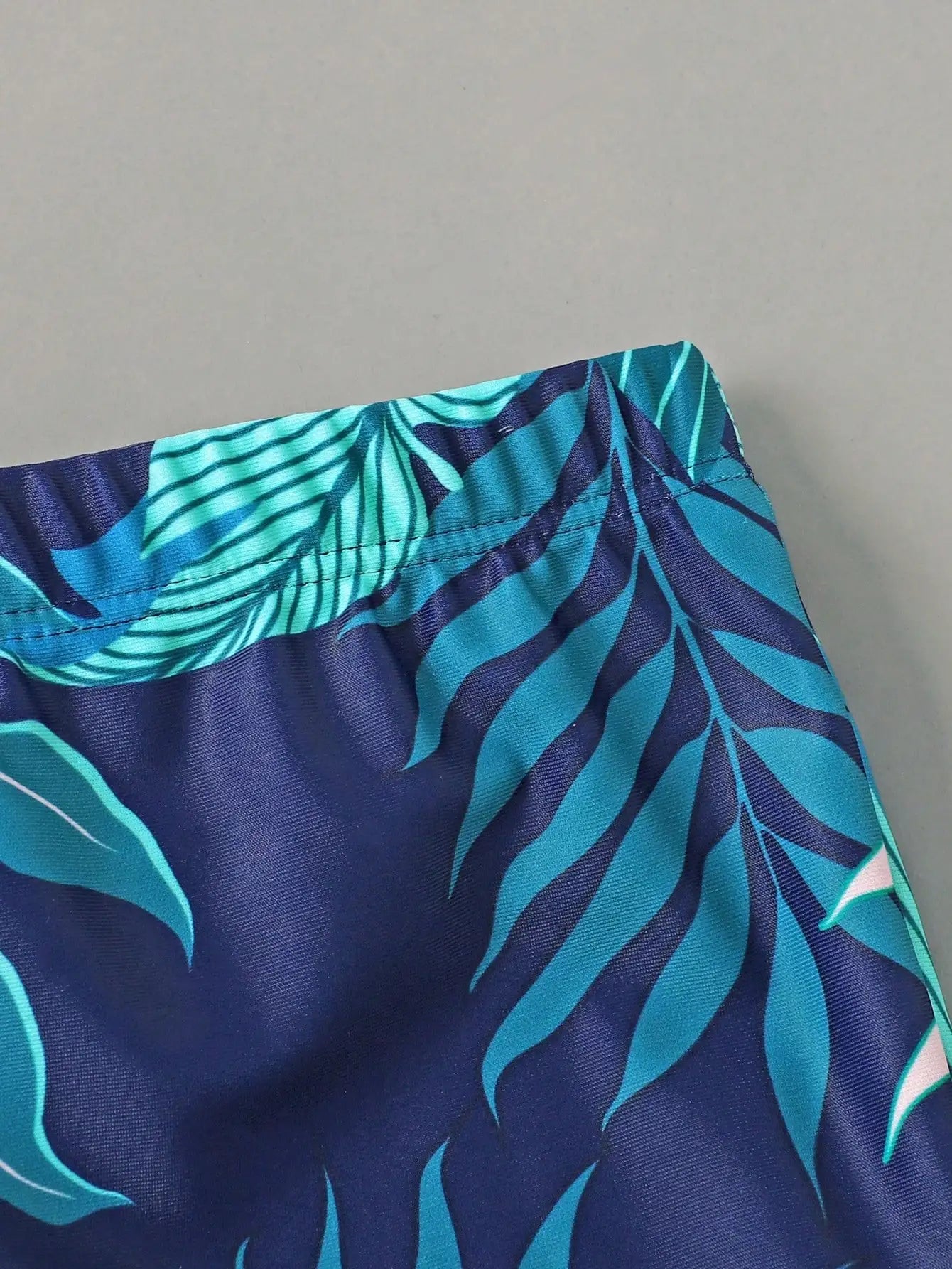 Tropical Print Boys Swimwear Set With Long Sleeve Top