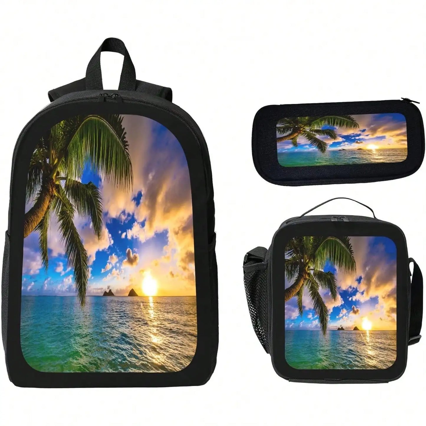 Unisex Vintage Modern Radio Backpack With Lunch Bag