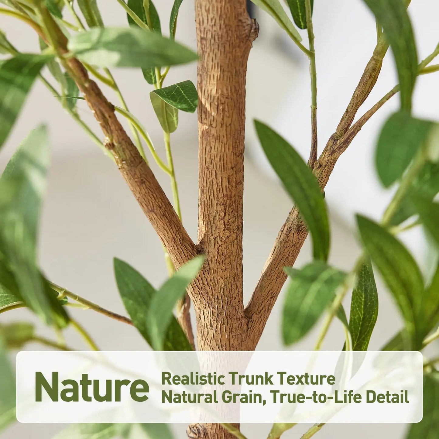 Durable Artificial Olive Tree Indoor With Real Wood Trunk
