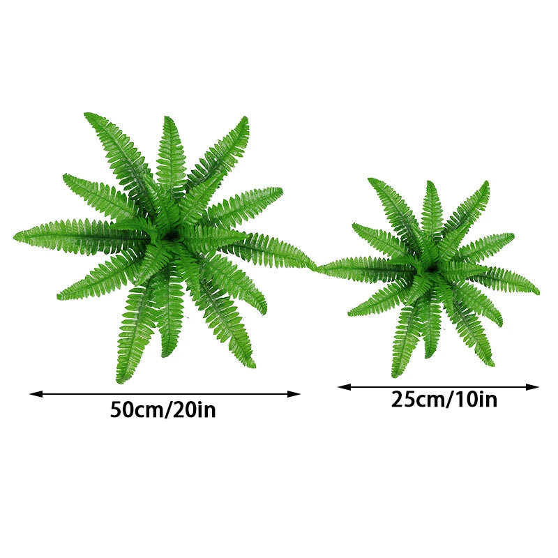 Lifelike Boston Fern Artificial Plant Plastic Outdoor Display