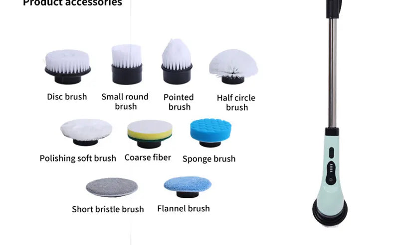 Electric Spin Scrubber 9 In 1 Cordless Cleaning Brush