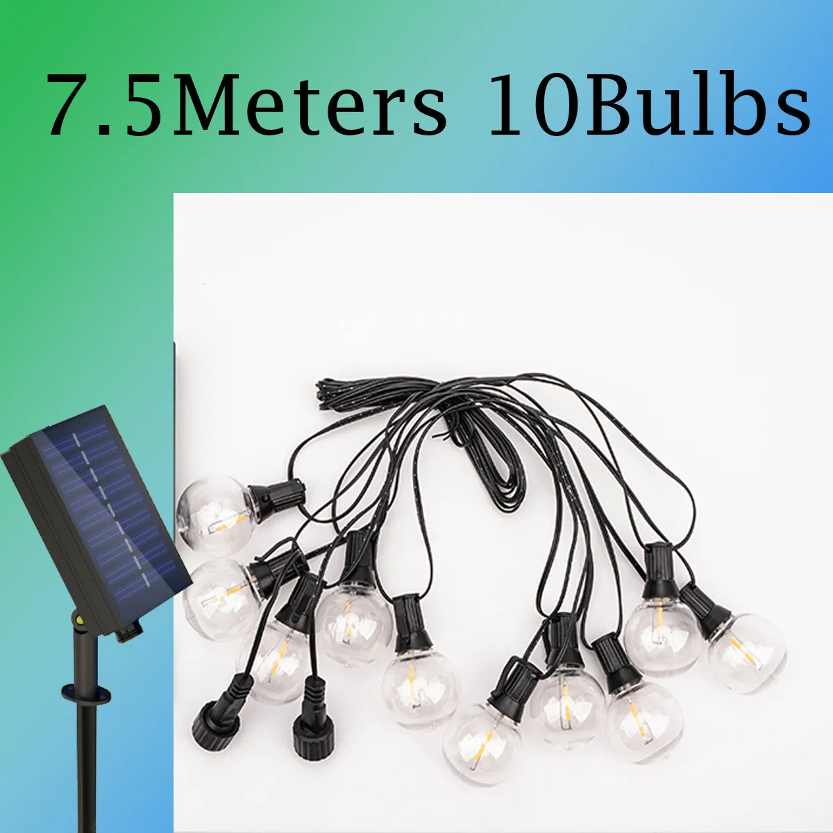 Outdoor G40 LED String Lights Waterproof Solar Powered Copper Body