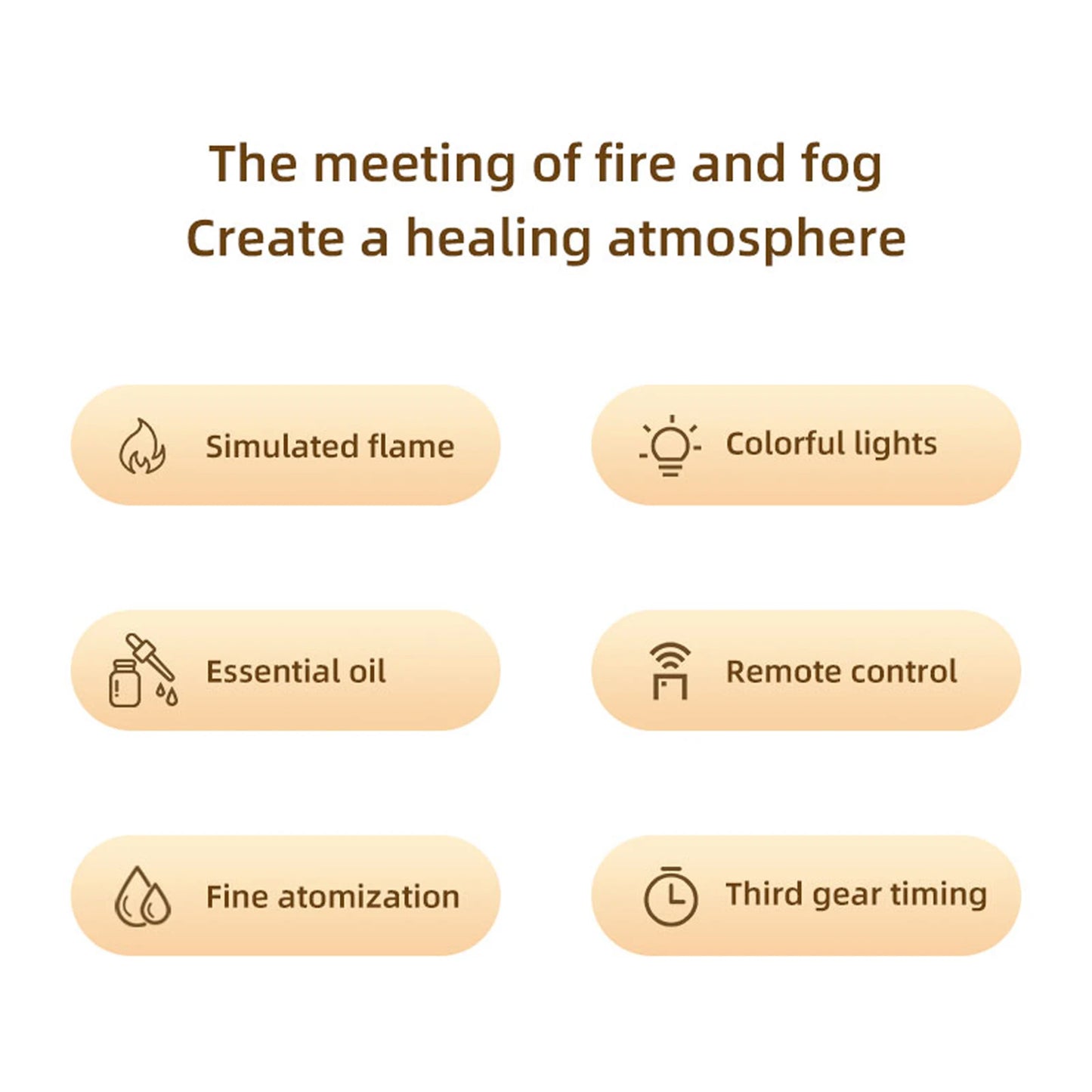 Fireplace Flame Air Diffuser Humidifier Aromatherapy Essential Oil Diffuser