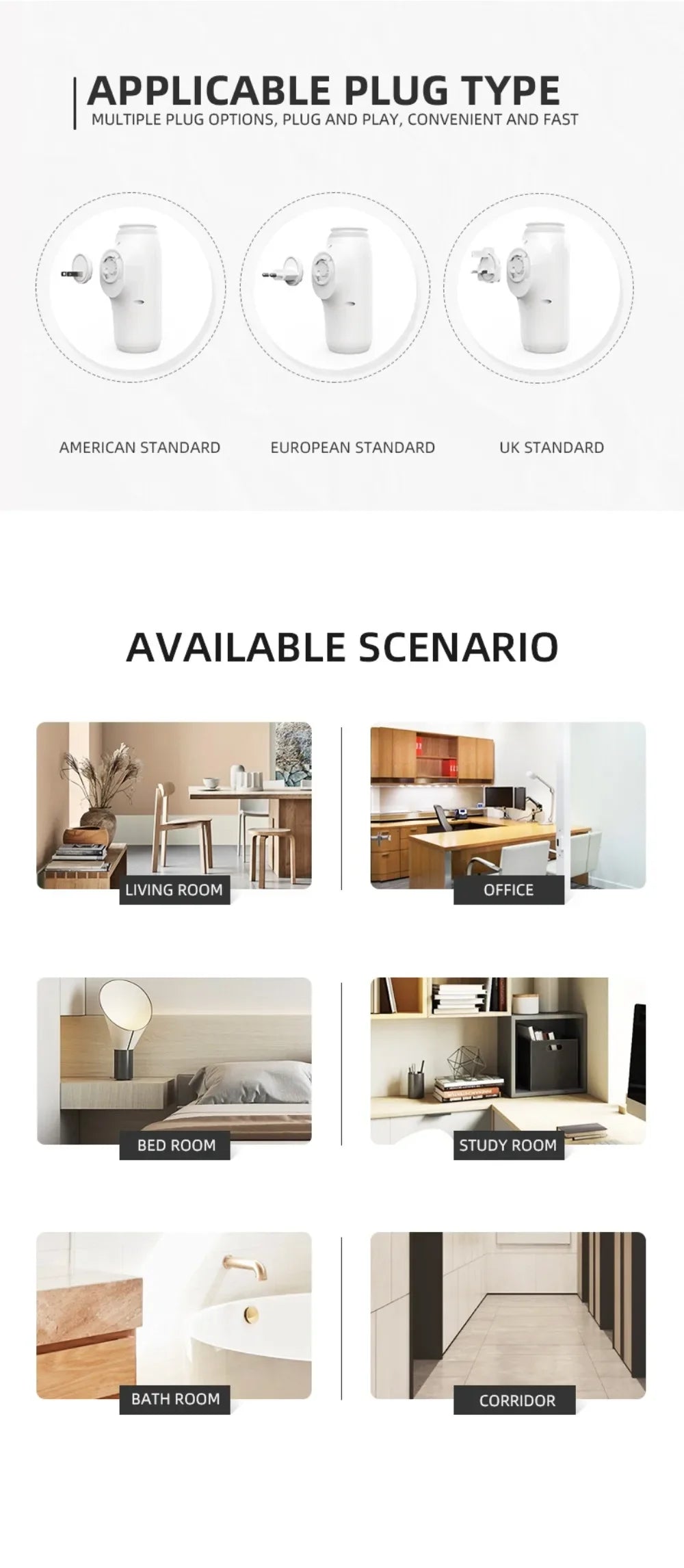 Aroma Diffuser 300m3 Wall Plug With Adjustable Spray Timer